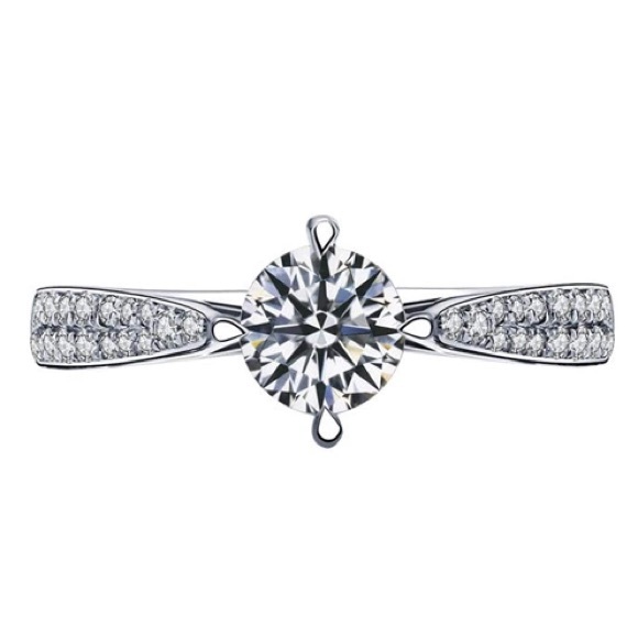 925 SS 18K WHT GOLD 2CT CZ DIAMOND SOLITAIRE RING - Picture 3 of 3